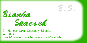 bianka spacsek business card